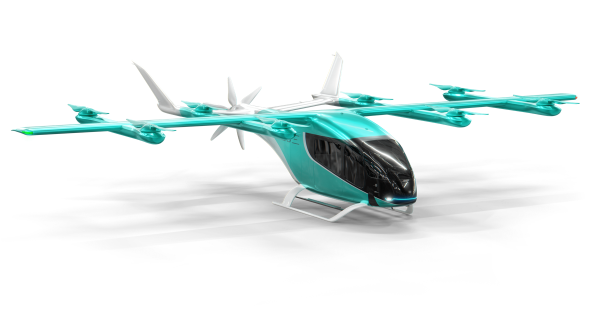 Eve 100 eVTOL air taxi in flight